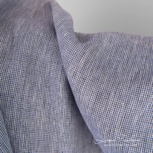 100% linen fabric woven from violet and black yarns