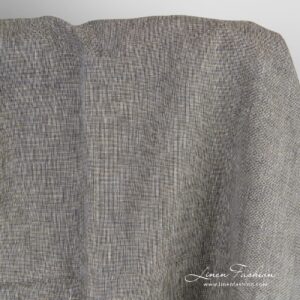 Linen fabric in yellow and black melange