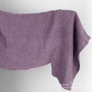 Violet linen fabric, washed