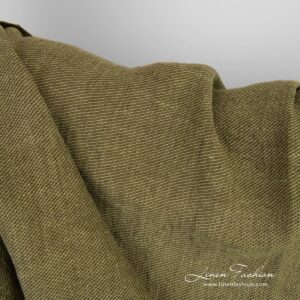 Green linen fabric, for clothes or home textile