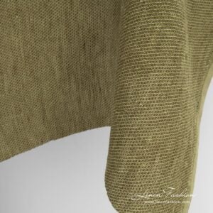Green linen fabric, specially washed to increase softness