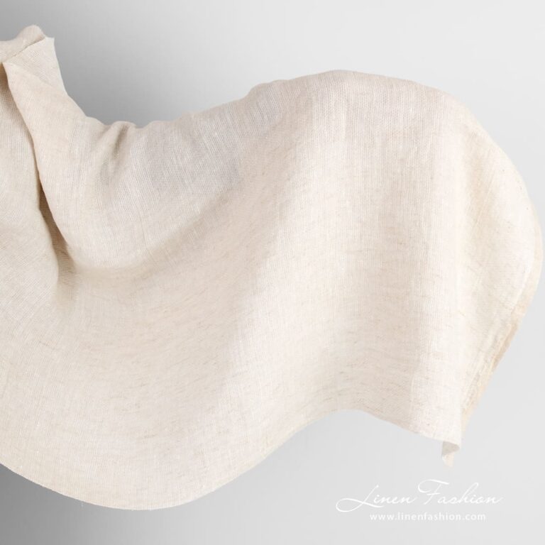 Linen fabric in light sand color