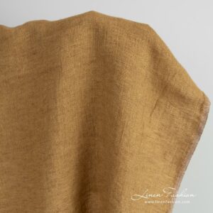 Yellow brown linen fabric, washed