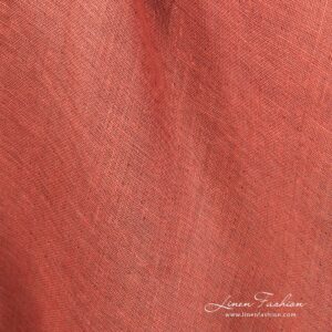 Double sided linen fabric in red.