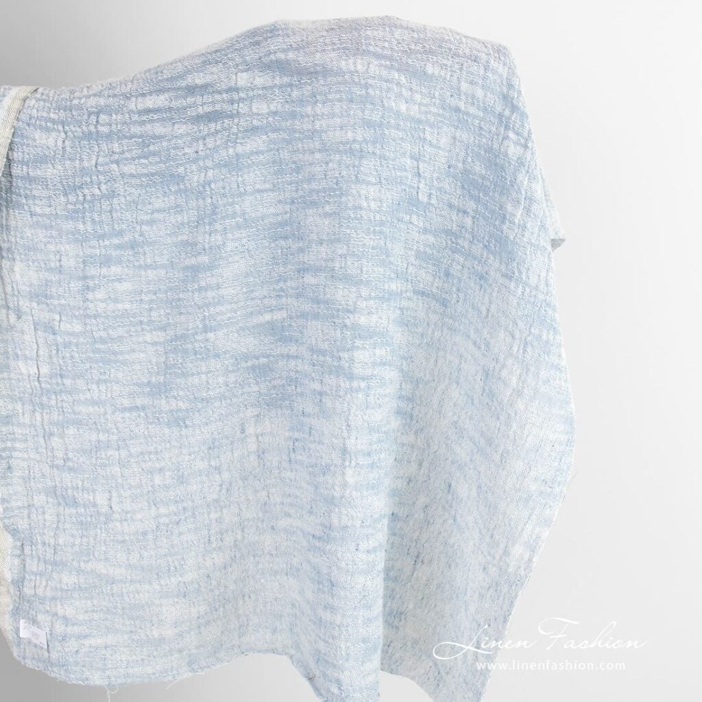 Blue linen cotton fabric