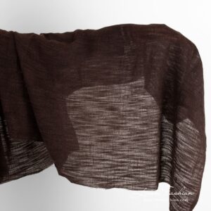 Dark brown linen cotton fabric