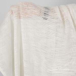 Off-white sheer linen / cotton fabric in stripes