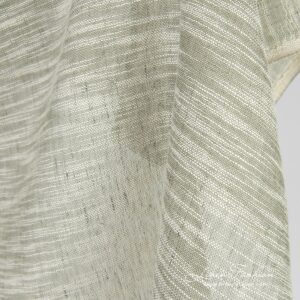 Linen cotton greenish fabric, woven with fancy yarns