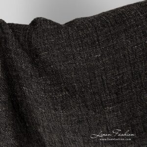 100% linen fabric in black and flax melange.
