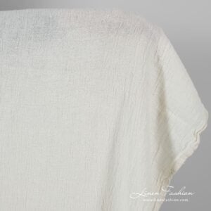 Linen fabric in off-white color, specially washed
