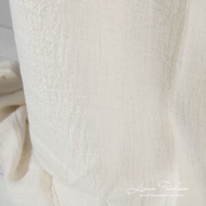 Linen fabric in off-white color, for clothes and home textile