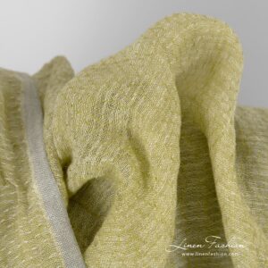 Lightweight yellowish green linen fabric, perfect for curtains and shawls