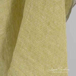 Lightweight yellowish green linen fabric, specially washed to increase softness