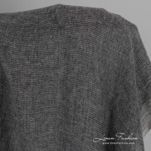 Lightweight black and white linen fabric, washed