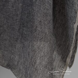 Lightweight black and white linen fabric, perfect for curtains and shawls