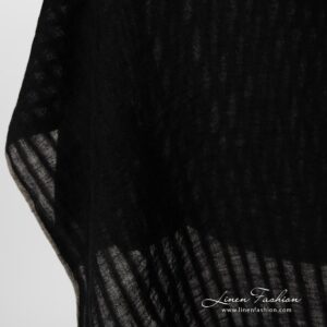 Black dyed 100% linen fabric.