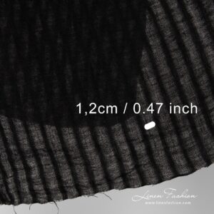 100% linen fabric in black colour.