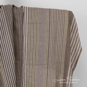 Vasket flerfarget linstoff med striper 9 Multicolored linen fabric