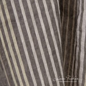 Vasket flerfarget linstoff med striper 11 Multicolored linen fabric with stripes, washed fabric