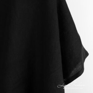 Black linen fabric, specially washed to increase softness