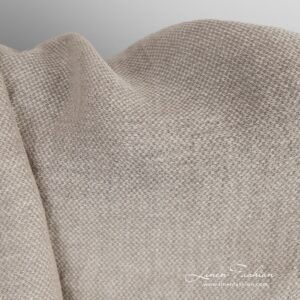 Beige linen fabric in fine delicate design