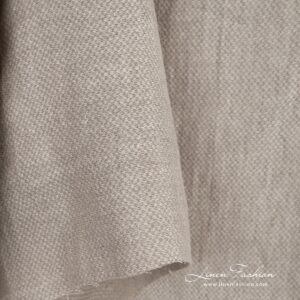 Beige linen fabric, patterned