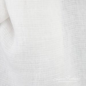 White linen fabric in stripes, specially washed