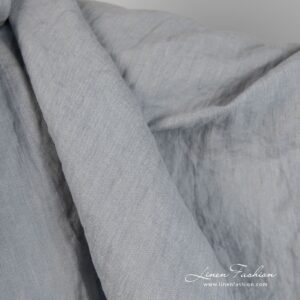 Bluish grey linen fabric, specially washed to increase softness