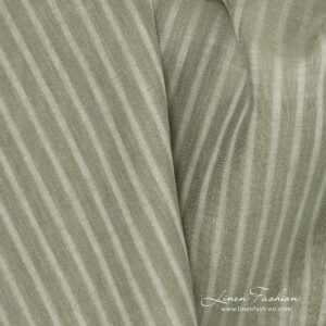 100% linen fabric in green colour.