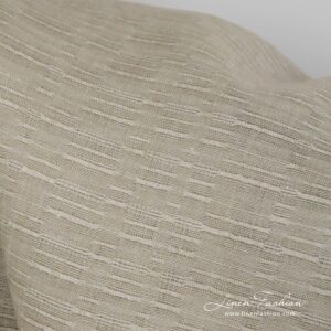100% linen fabric in light brown colour.
