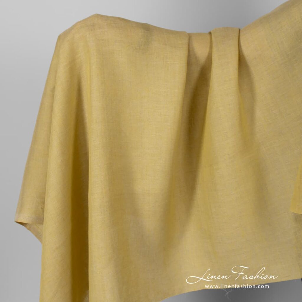 Linen fabric yellow melange.