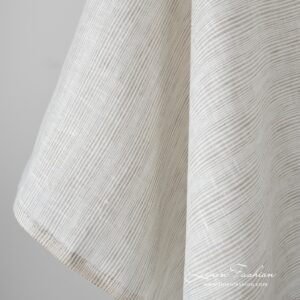100% linen fabric in brownish grey stripes.