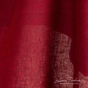 Red 100% linen fabric