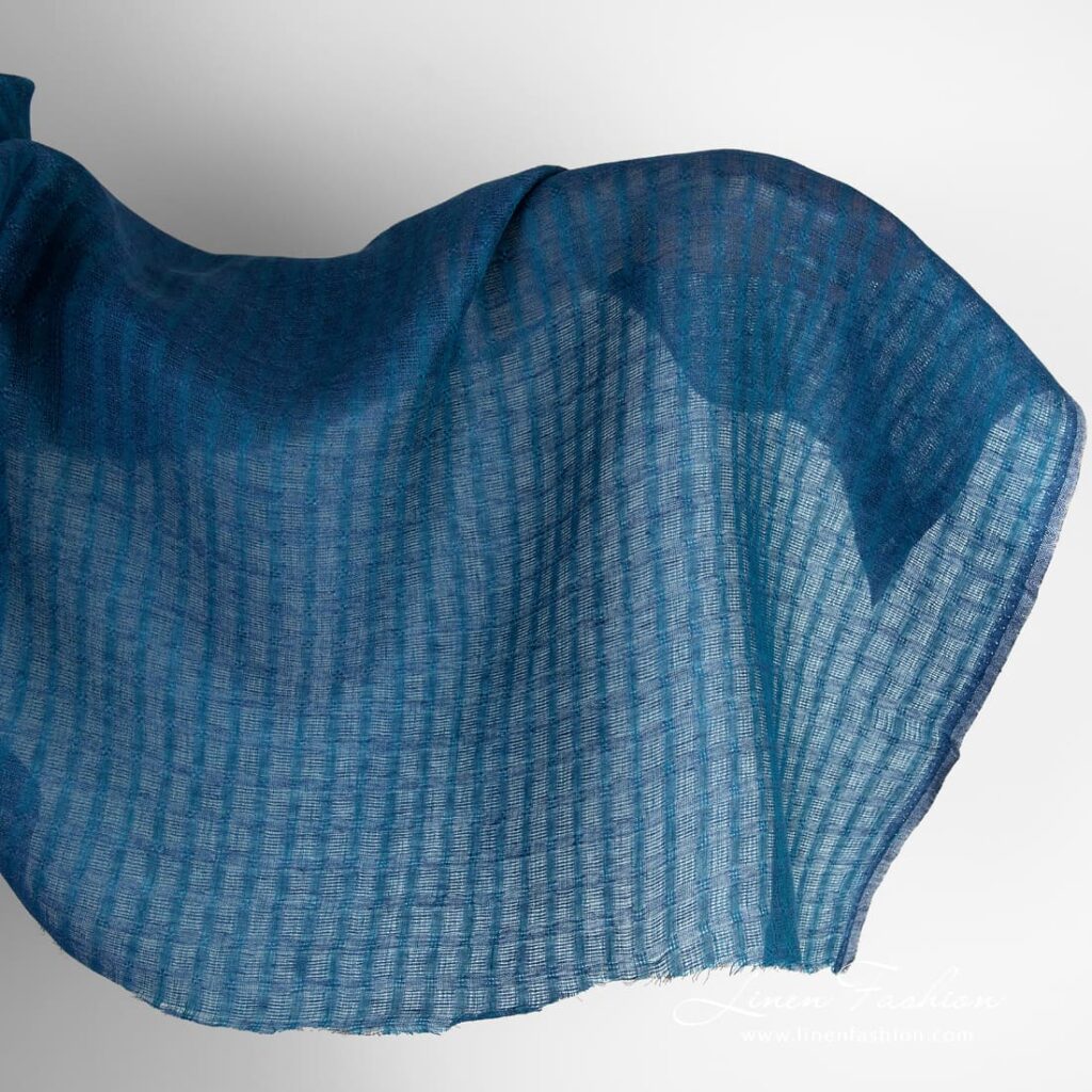 Blue linen fabric
