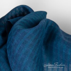 Blue linen fabric in transparent checks