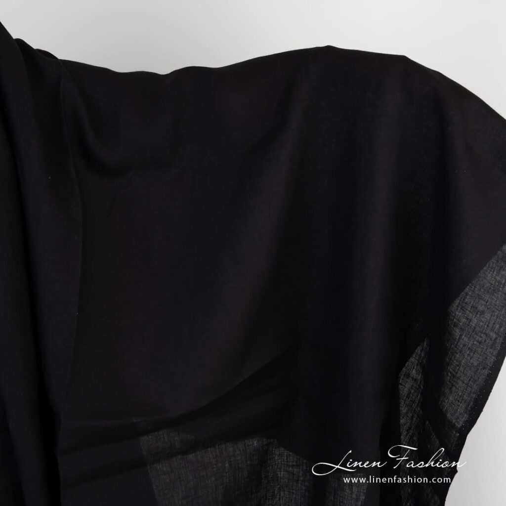 Black linen fabric
