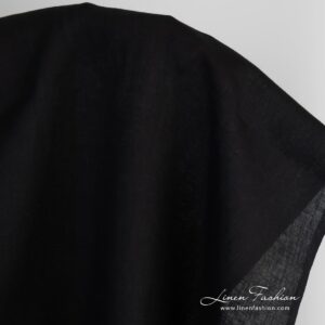 Black linen fabric for clothes and home textile