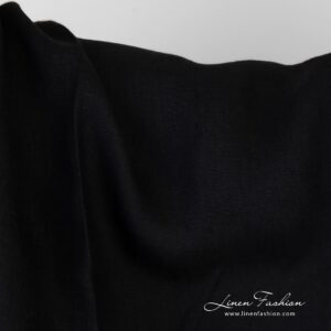 Light linen fabric in black
