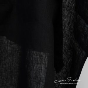 Black 100% linen fabric