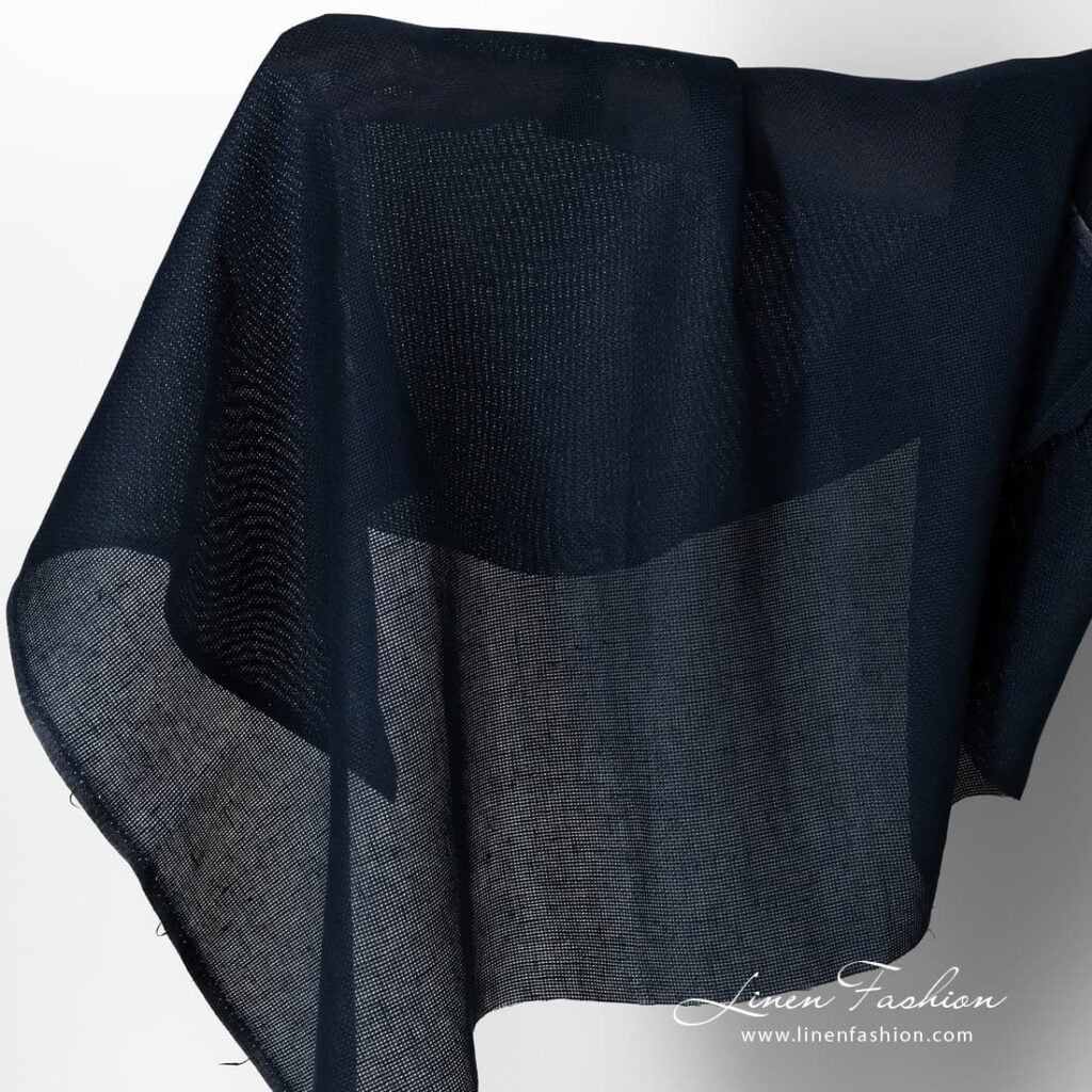 Linen fabric navy canvas.