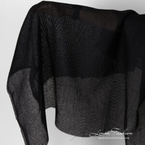 Linen fabric black canvas.