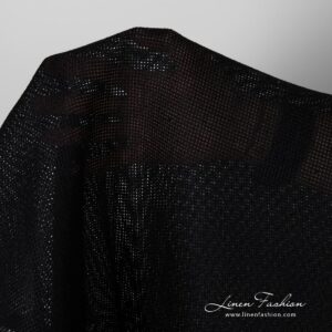 100% linen fabric black canvas.