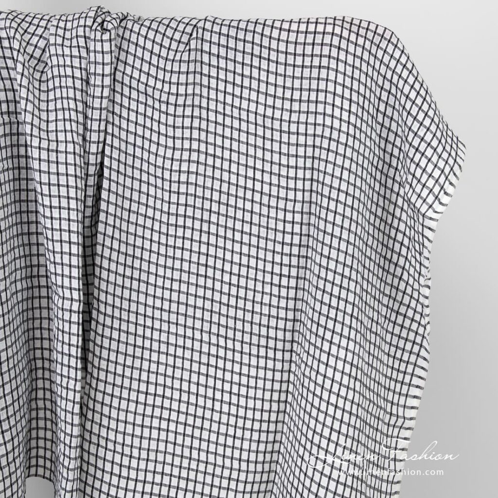 Linen fabric in checks