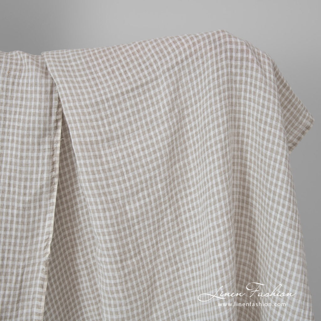 beige checks transparent linen.