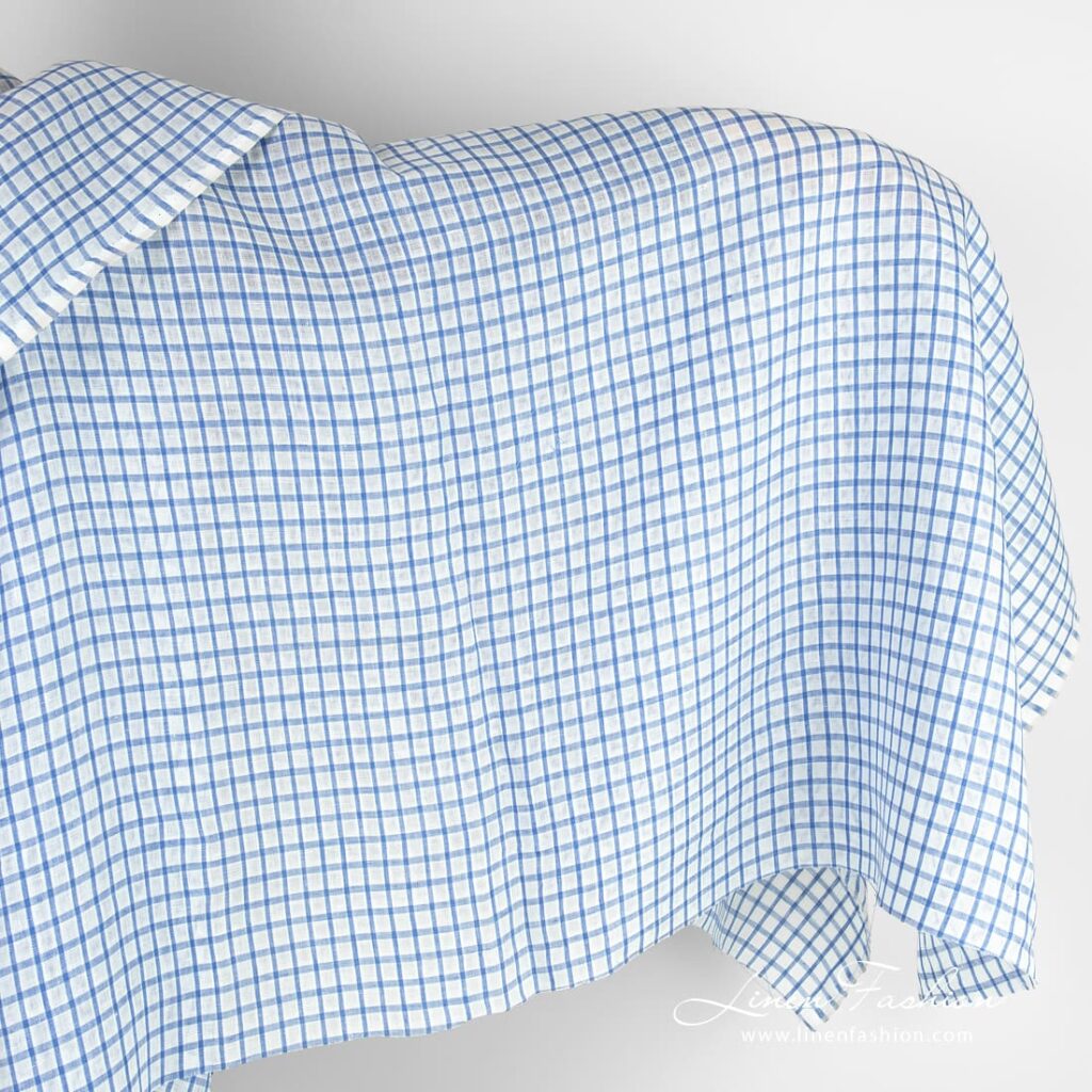 Linen fabric in checks