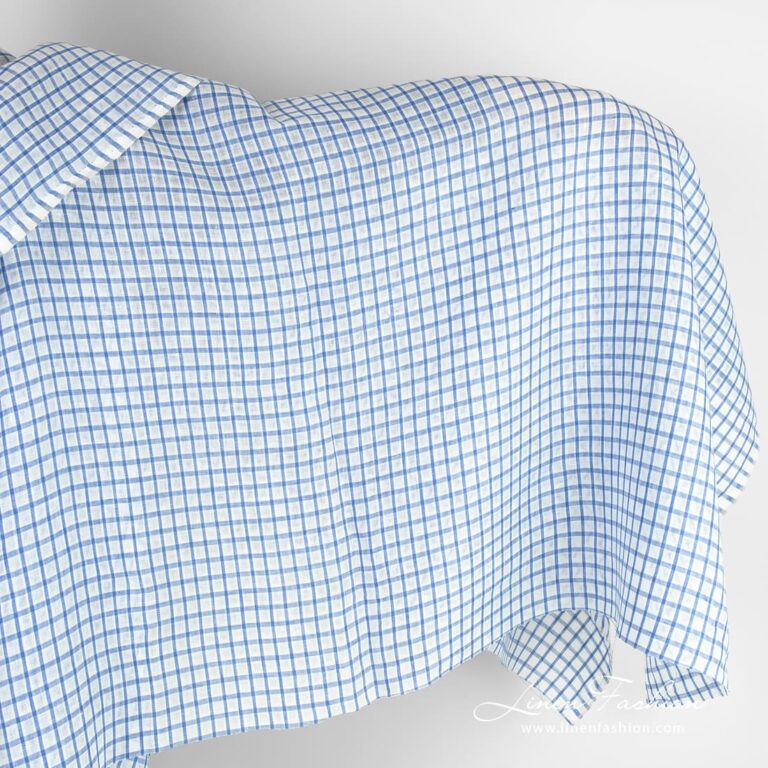 Linen fabric in checks
