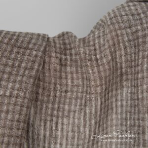 Checked linen fabric, washed.