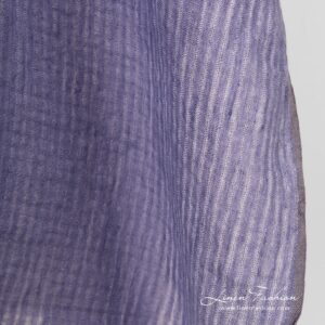 Violet openweave linen fabric in transparent checks