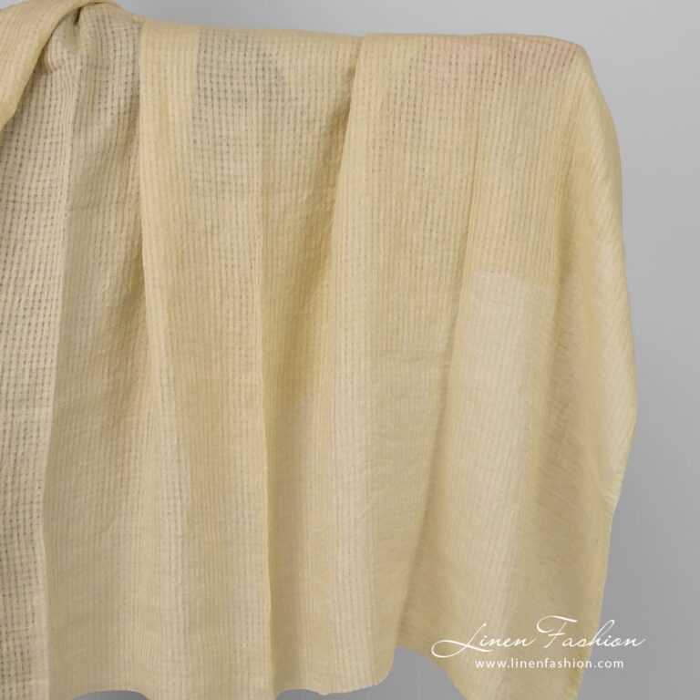 Yellow openweave linen fabric