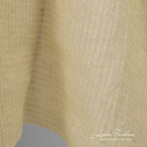 Checked yellow linen fabric